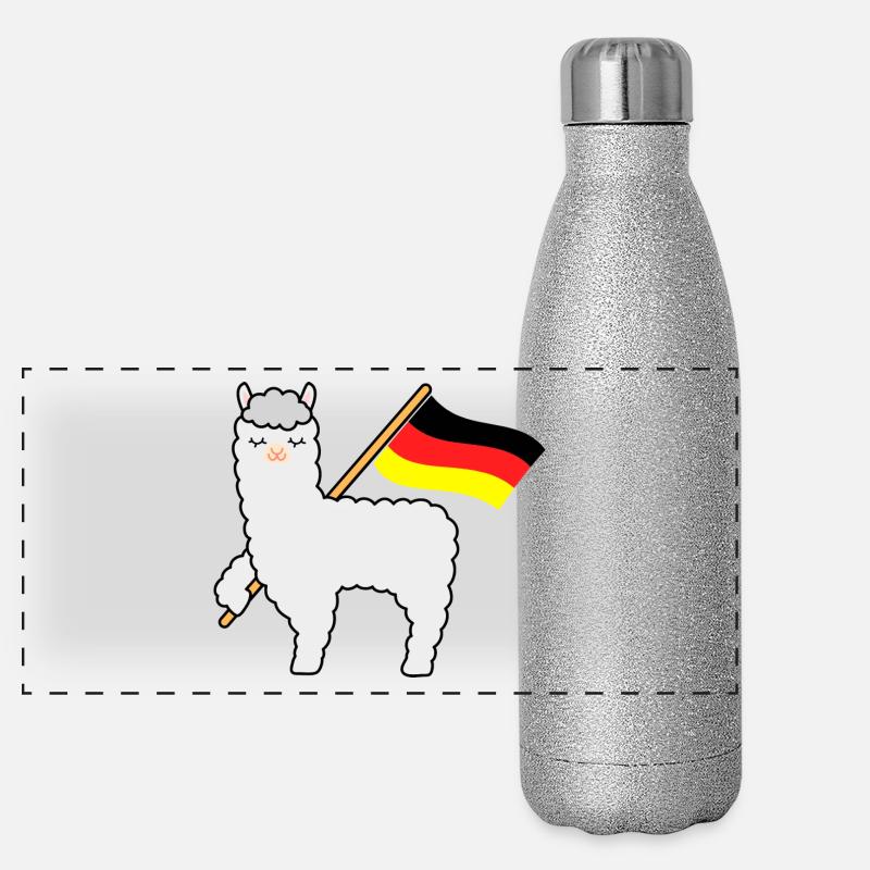 WM Alpaca Deutschland Panorama Glitzer Isolierflasche 500 ml