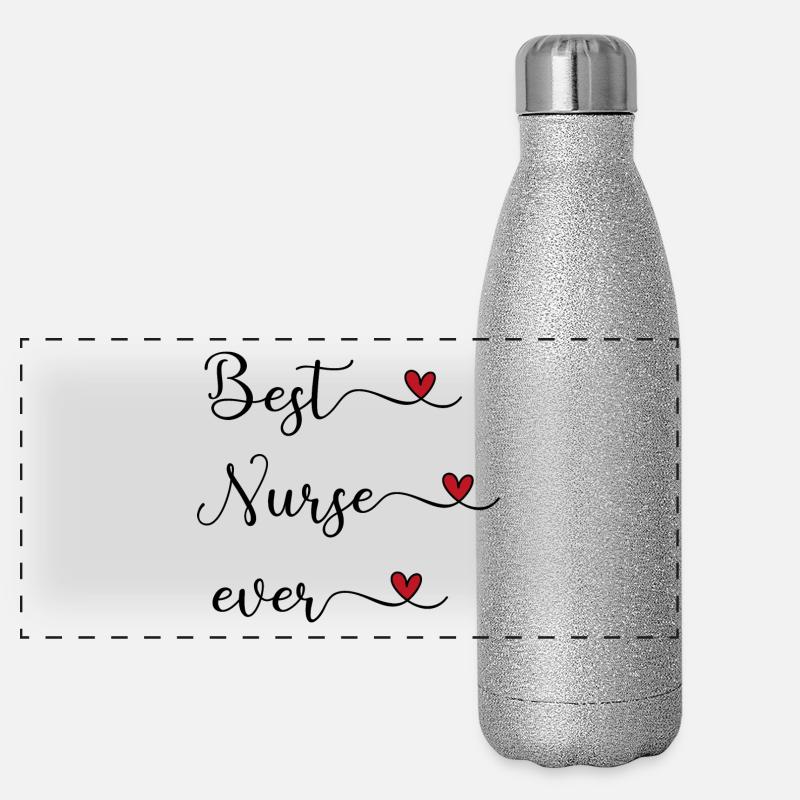 Krankenschwester Panorama Glitzer Isolierflasche 500 ml