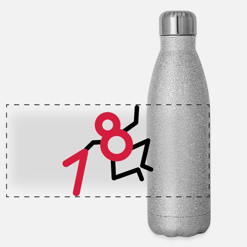 Finally: 18 years! - Panoramic Glitter Thermal Bottle 500 ml - silver glitter