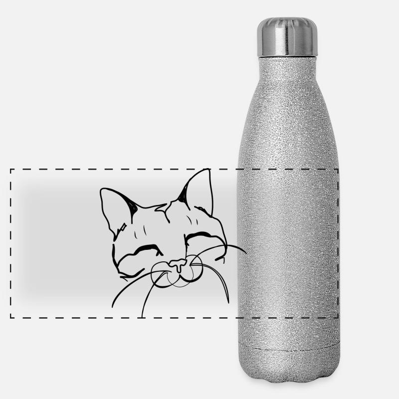 chat heureux Gourde isotherme panoramique pailletée 500 ml
