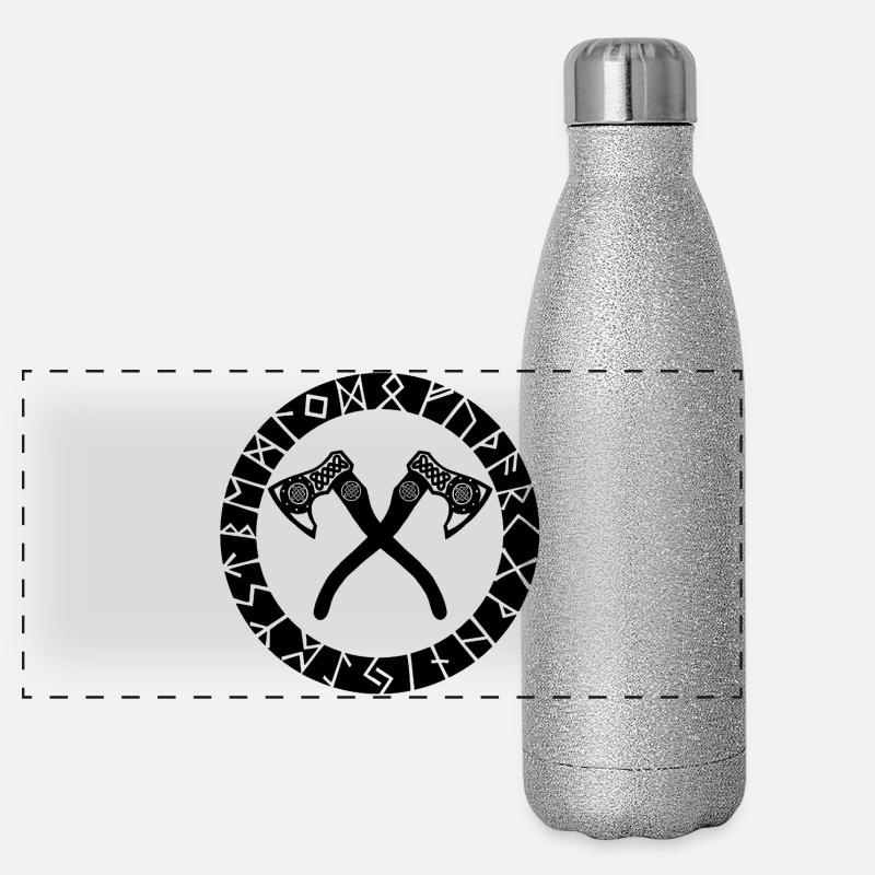 Schwarze Haxen der Wikinger Panorama Glitzer Isolierflasche 500 ml