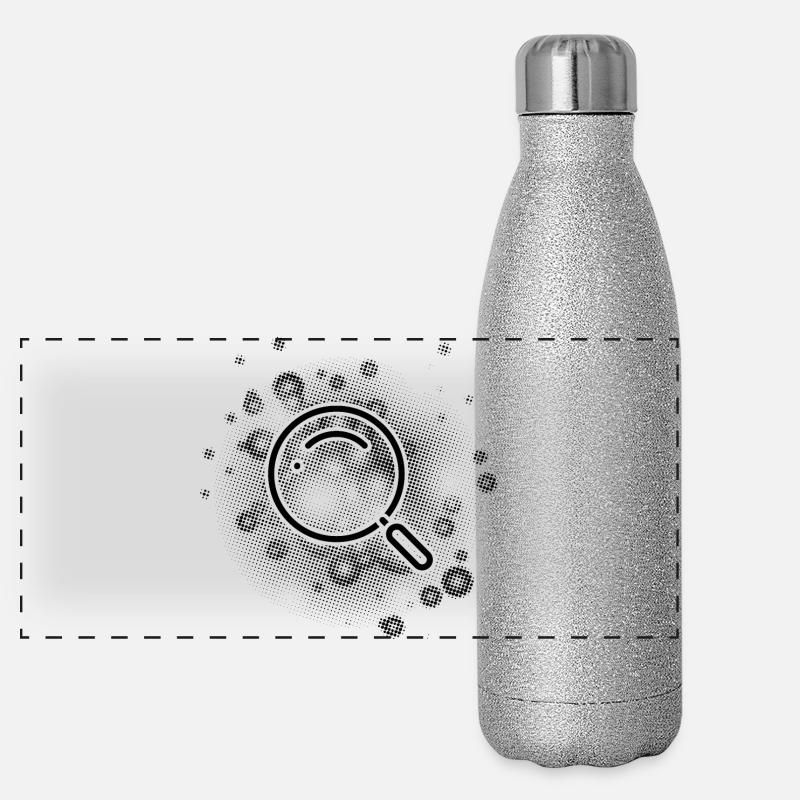 Lupe mit Punkte Hintergrund Panorama Glitzer Isolierflasche 500 ml