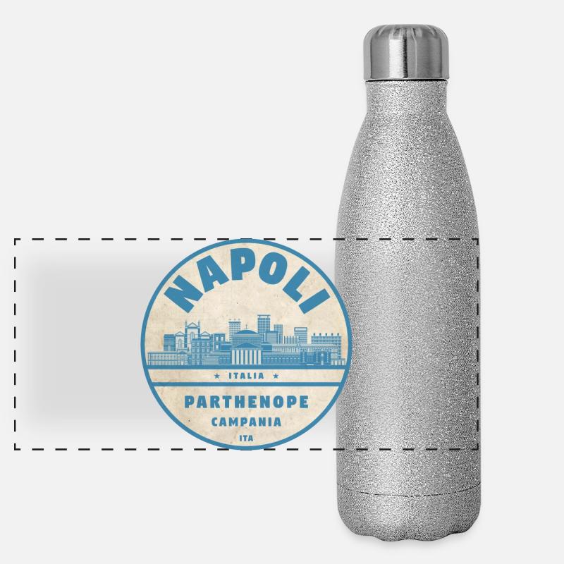 Napoli Skyline Abzeichen Panorama Glitzer Isolierflasche 500 ml
