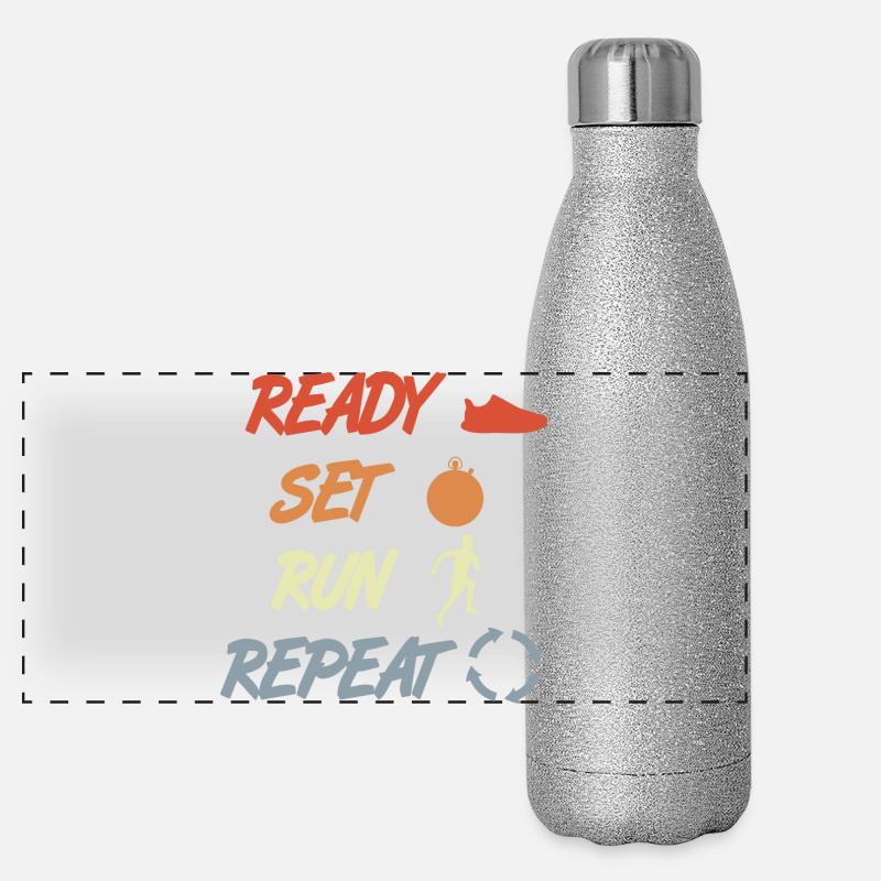 Attention: Terminé, exécuter, répéter Gourde isotherme panoramique pailletée 500 ml
