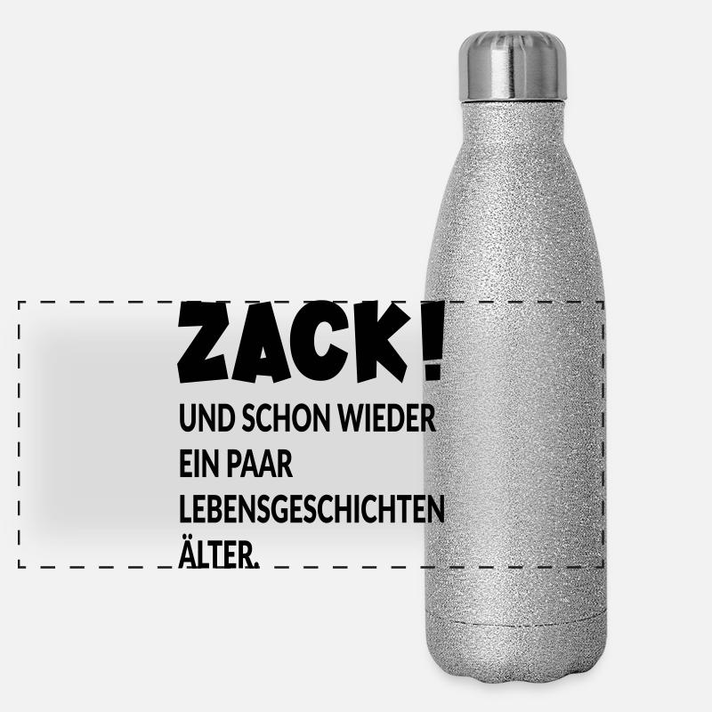 GEBURTSTAG - ÄLTER WERDEN Panorama Glitzer Isolierflasche 500 ml