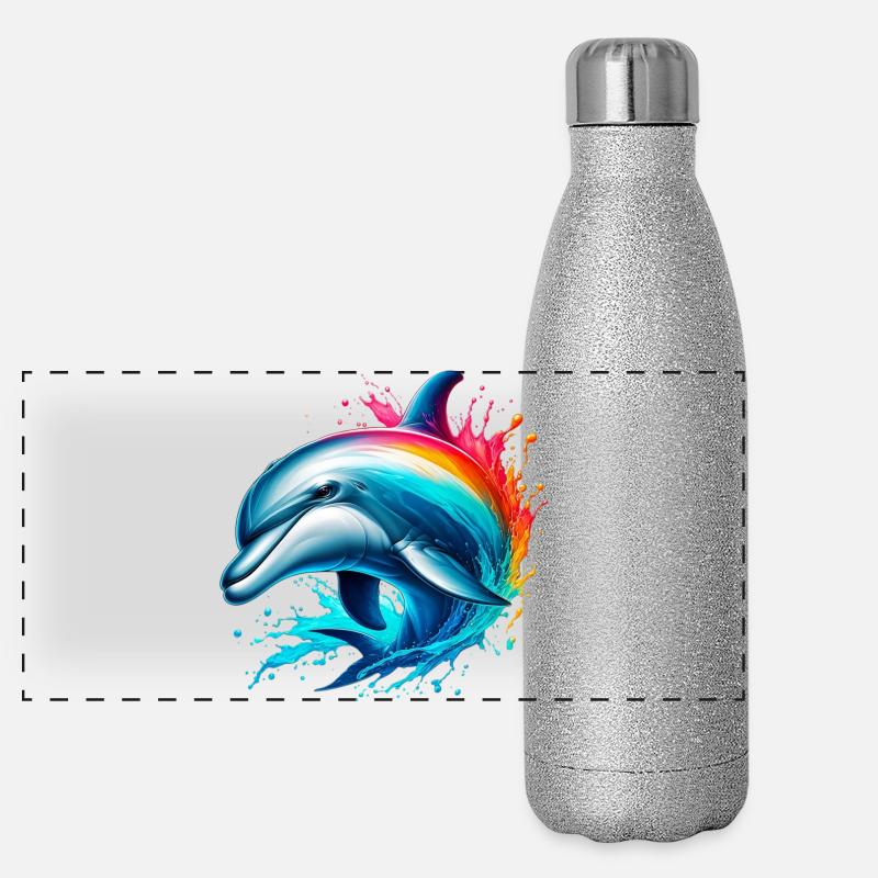 Dauphin Gourde isotherme panoramique pailletée 500 ml