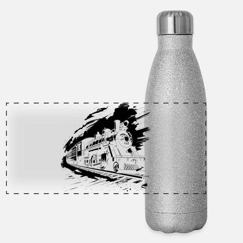 Eisenbahn Panorama Glitzer Isolierflasche 500 ml