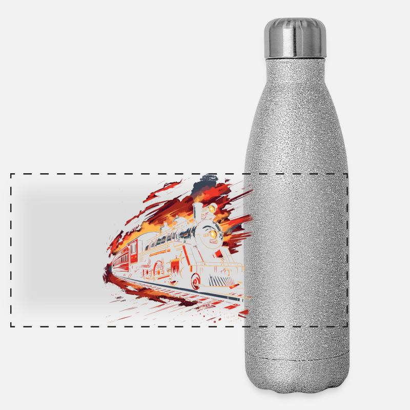 Style rétro ferroviaire Gourde isotherme panoramique pailletée 500 ml