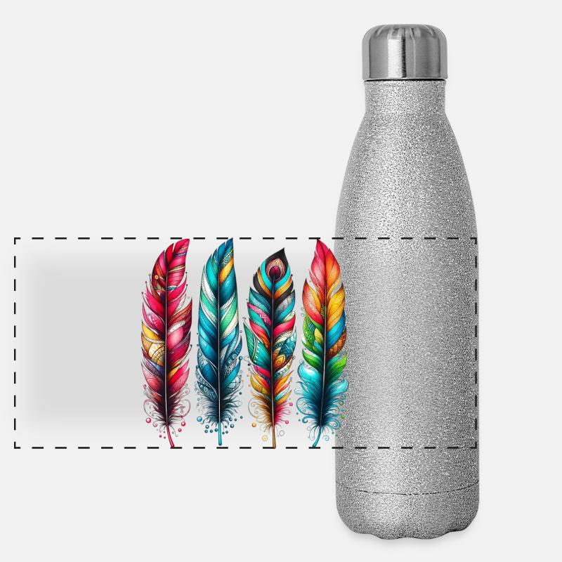 Feathers Panoramic Glitter Thermal Bottle 500 ml