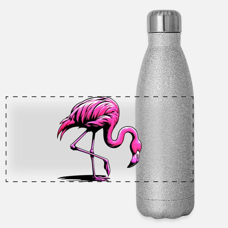 Flamingo Panorama Glitzer Isolierflasche 500 ml