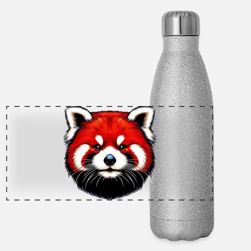 Red panda Panoramic Glitter Thermal Bottle 500 ml
