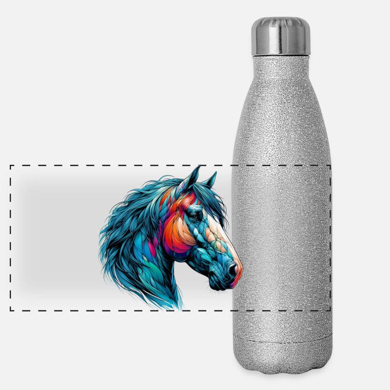Pferd Panorama Glitzer Isolierflasche 500 ml