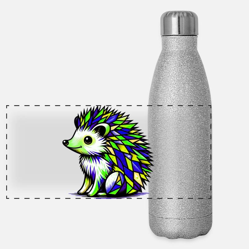 Hérisson Gourde isotherme panoramique pailletée 500 ml