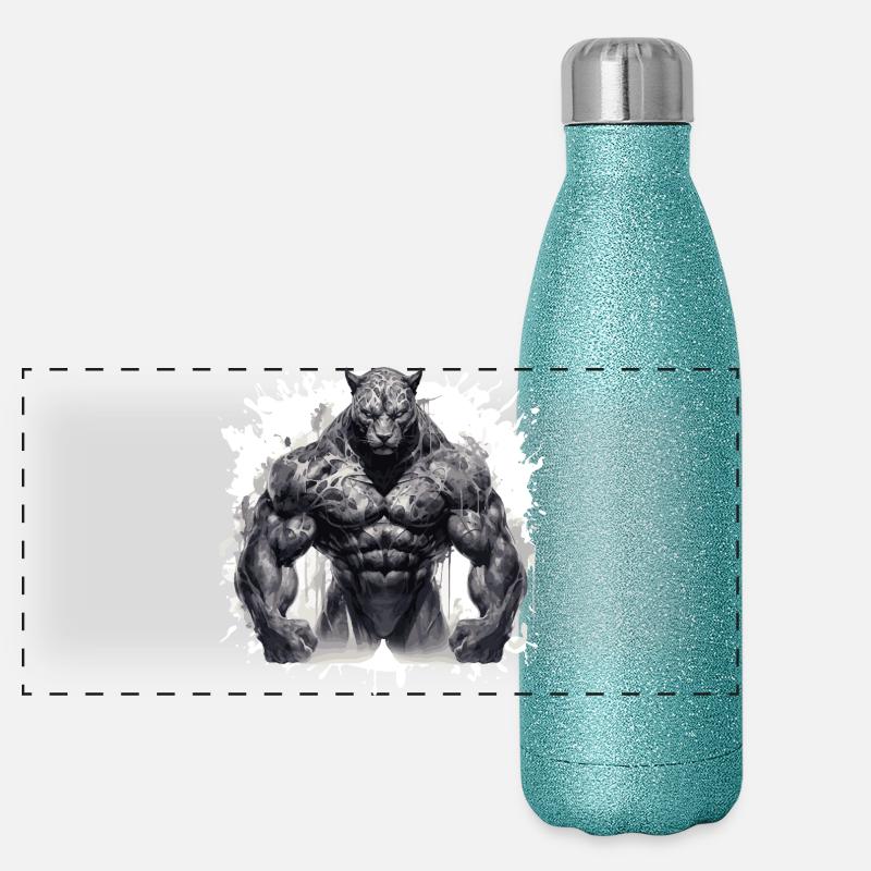 Leopard Muscles Panoramic Glitter Thermal Bottle 500 ml