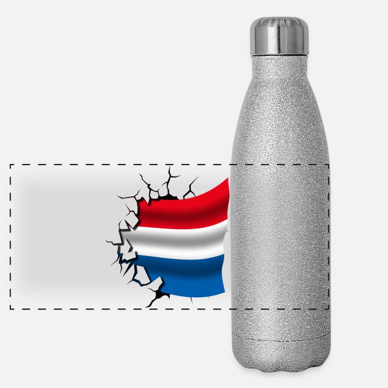 Bandera de Paises Bajos - Pays-Bas - Drapeau Gourde isotherme panoramique pailletée 500 ml