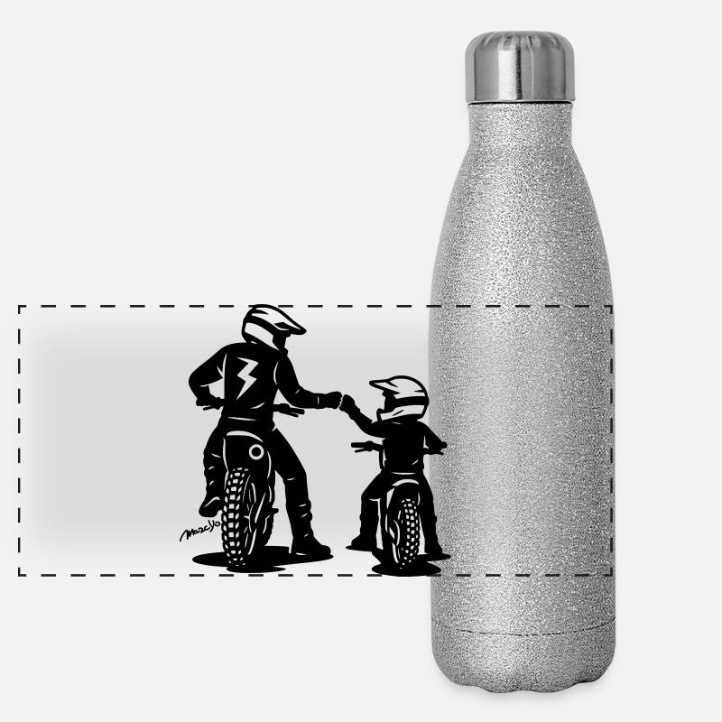Motocross father and son Panoramic Glitter Thermal Bottle 500 ml