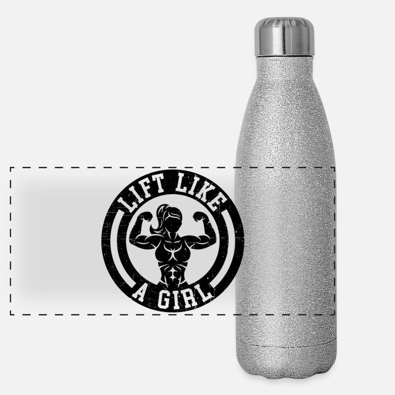 Heben Sie wie ein Mädchen Panorama Glitzer Isolierflasche 500 ml