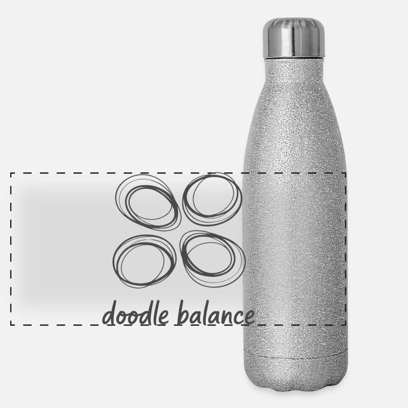 Abstrakte Linienkunst Panorama Glitzer Isolierflasche 500 ml