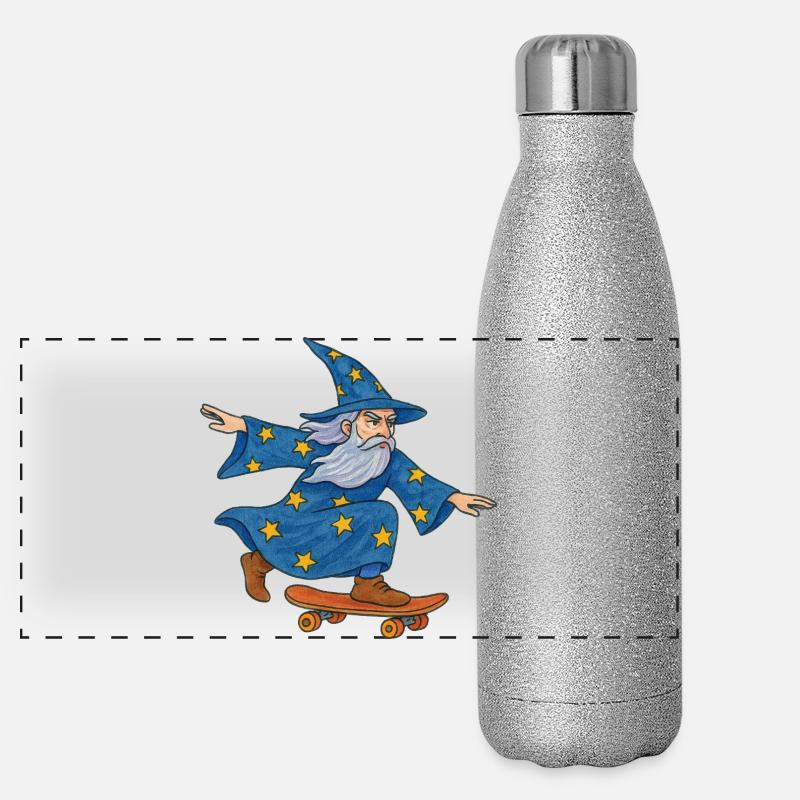 Starry Wizard Skateboard Panoramic Glitter Thermal Bottle 500 ml