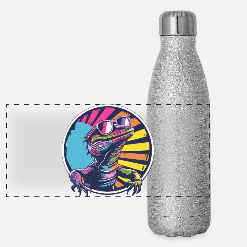 Neon Salamander Tier Sonnenbrille Panorama Glitzer Isolierflasche 500 ml