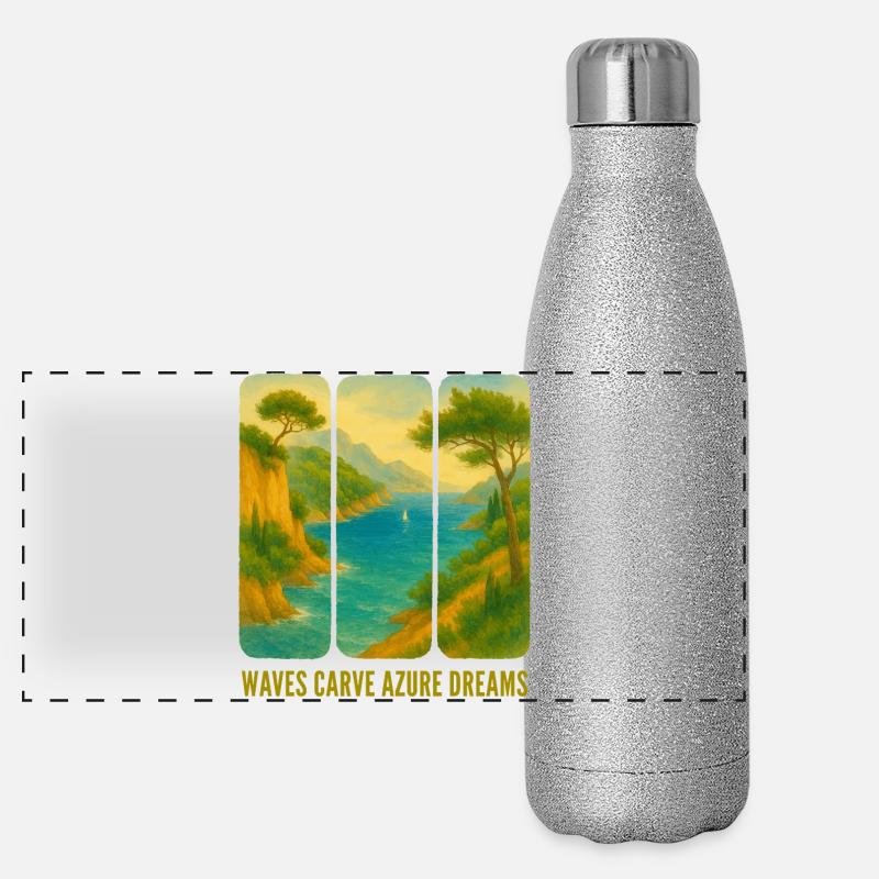 Paysage marin Gourde isotherme panoramique pailletée 500 ml