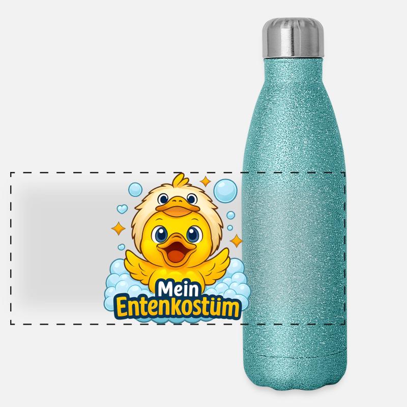 Mon costume de canard Carnaval drôle Canard Carnaval Gourde isotherme panoramique pailletée 500 ml