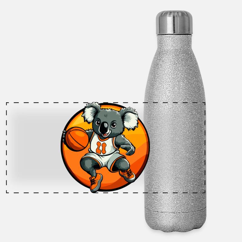 Basketteur Koala - Gourde isotherme panoramique pailletée 500 ml - paillettes argentées
