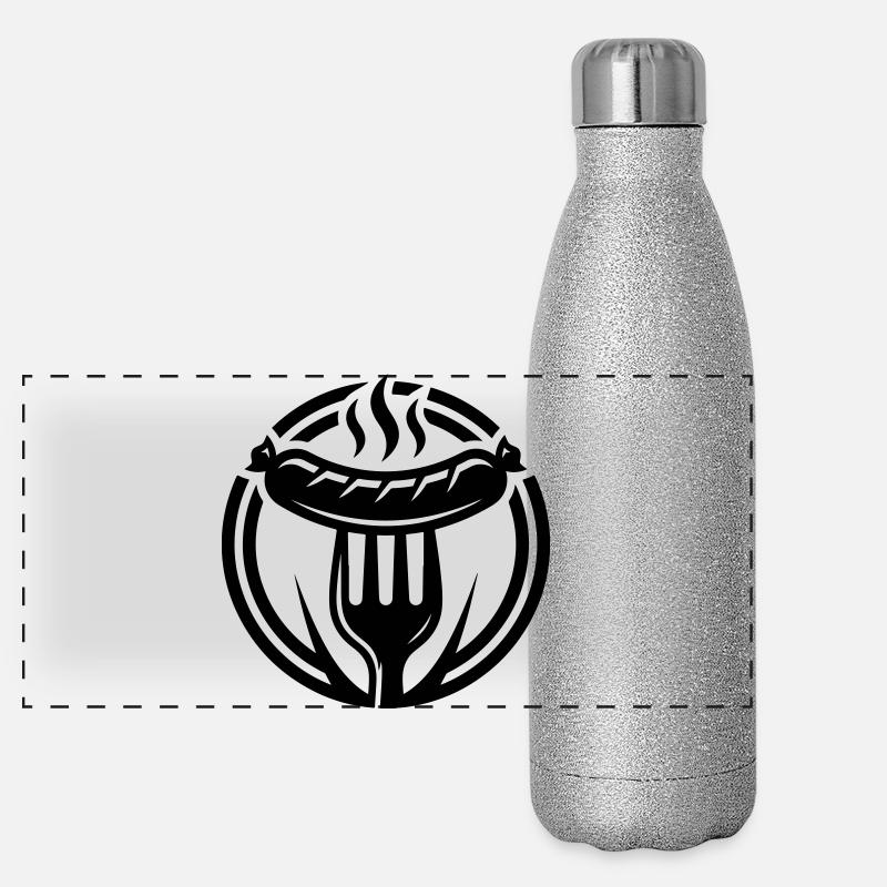 Wurst Bratwurst Symbol Panorama Glitzer Isolierflasche 500 ml