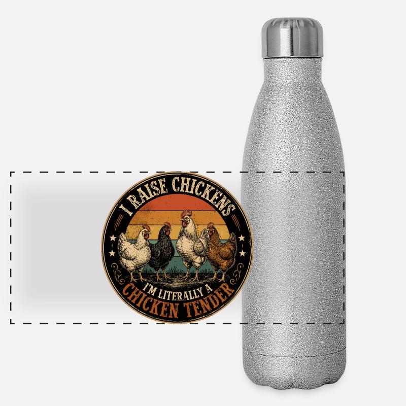 Humour Poules - I'm Literally a Chicken Tender Vin Gourde isotherme panoramique pailletée 500 ml