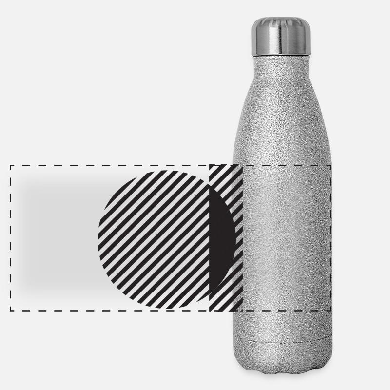 Diagonal Stripe Circle Abstract Panoramic Glitter Thermal Bottle 500 ml