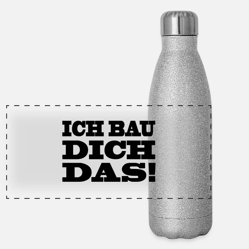 Bauarbeiter Panorama Glitzer Isolierflasche 500 ml