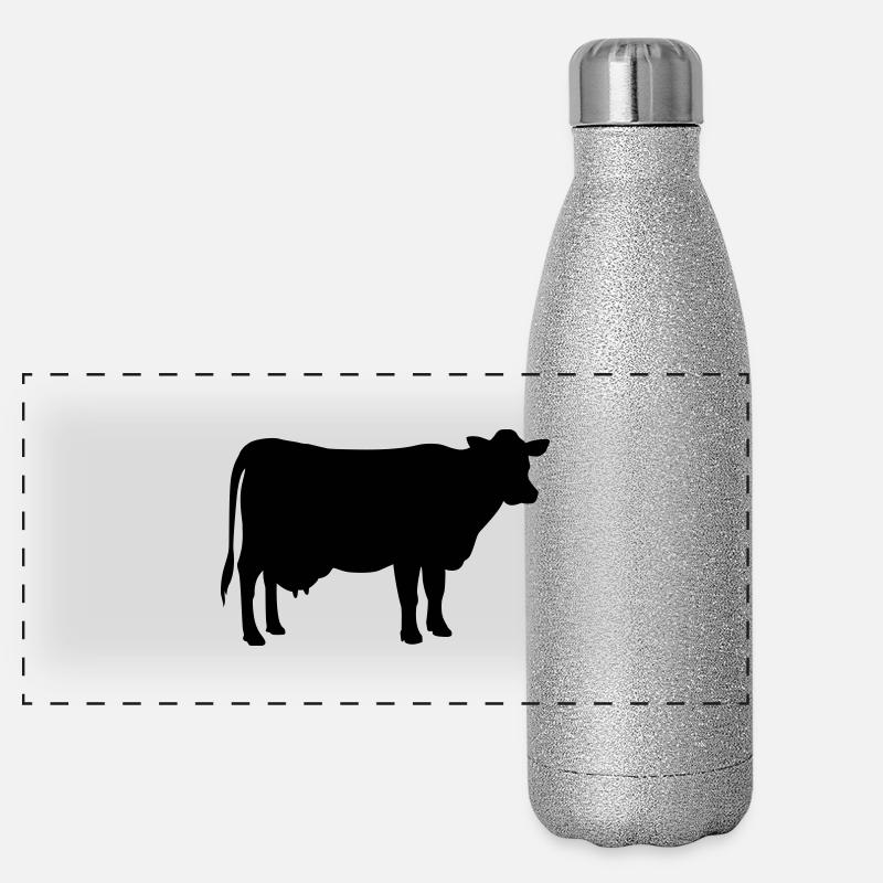 Cow Kuh Panorama Glitzer Isolierflasche 500 ml