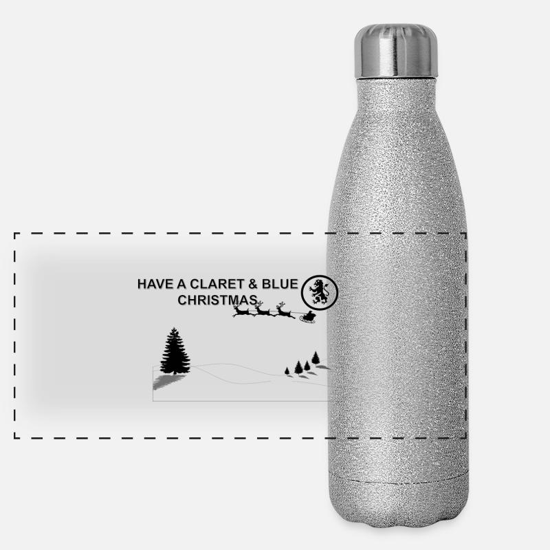 Claret and Blue Xmas Panoramic Glitter Thermal Bottle 500 ml