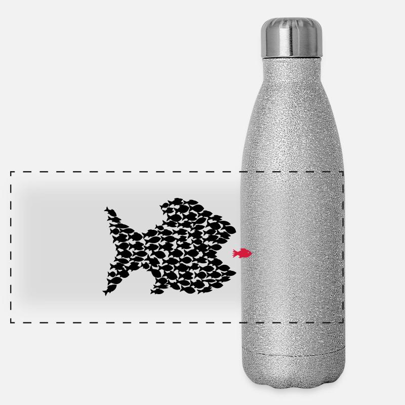 poisson pecheur collectif nuée Gourde isotherme panoramique pailletée 500 ml