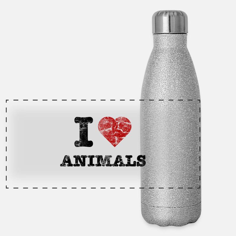 i_love_animals_vintage Gourde isotherme panoramique pailletée 500 ml