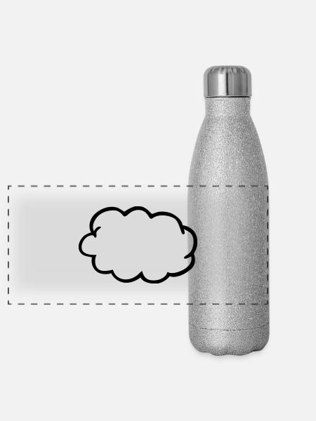cloud - Panoramic Glitter Thermal Bottle 500 ml - silver glitter - Front