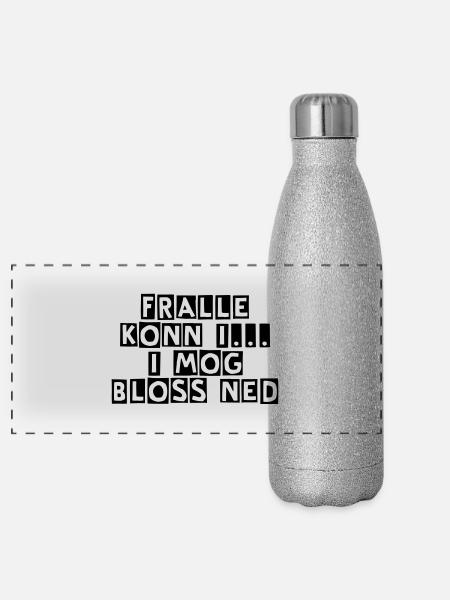 i mog ned... - Panorama Glitzer Isolierflasche 500 ml - Silber Glitzer - Vorne