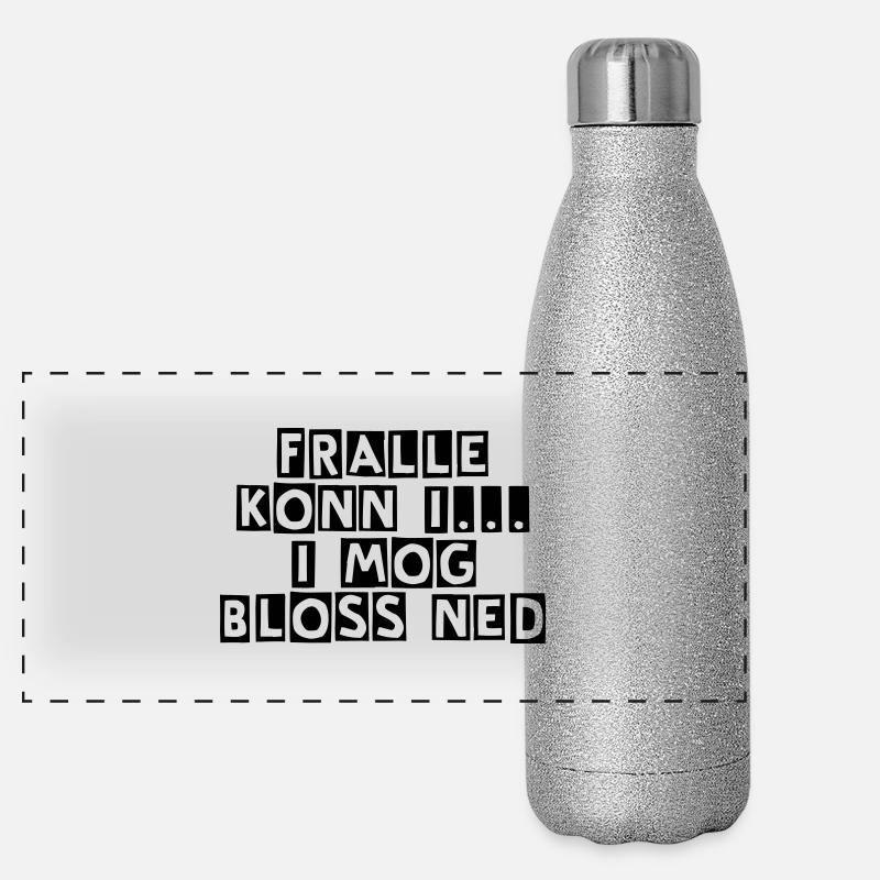 i mog ned... - Panorama Glitzer Isolierflasche 500 ml - Silber Glitzer