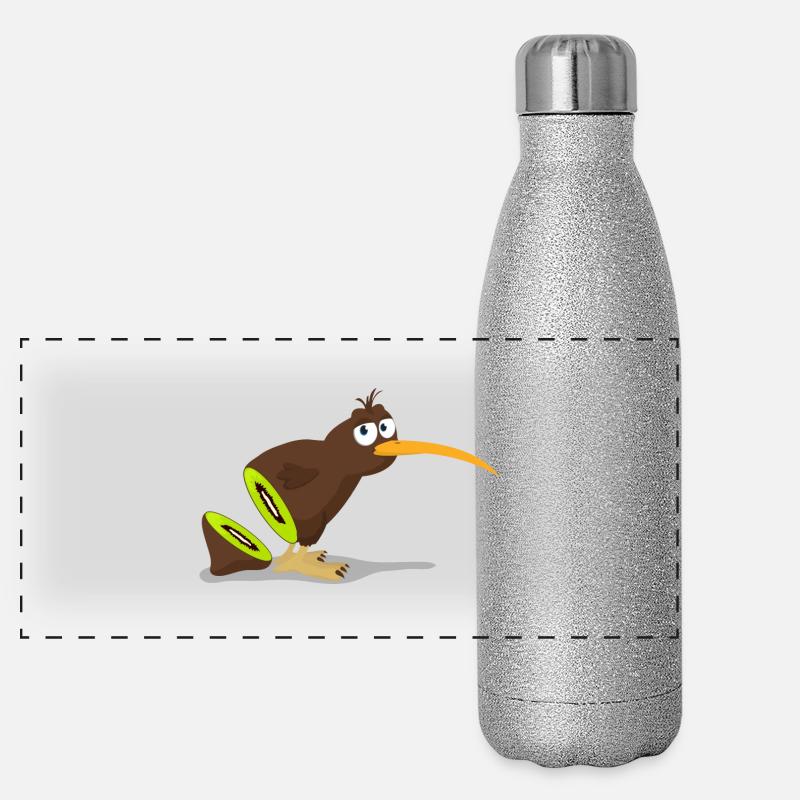 Kiwi bird Panorama Glitzer Isolierflasche 500 ml