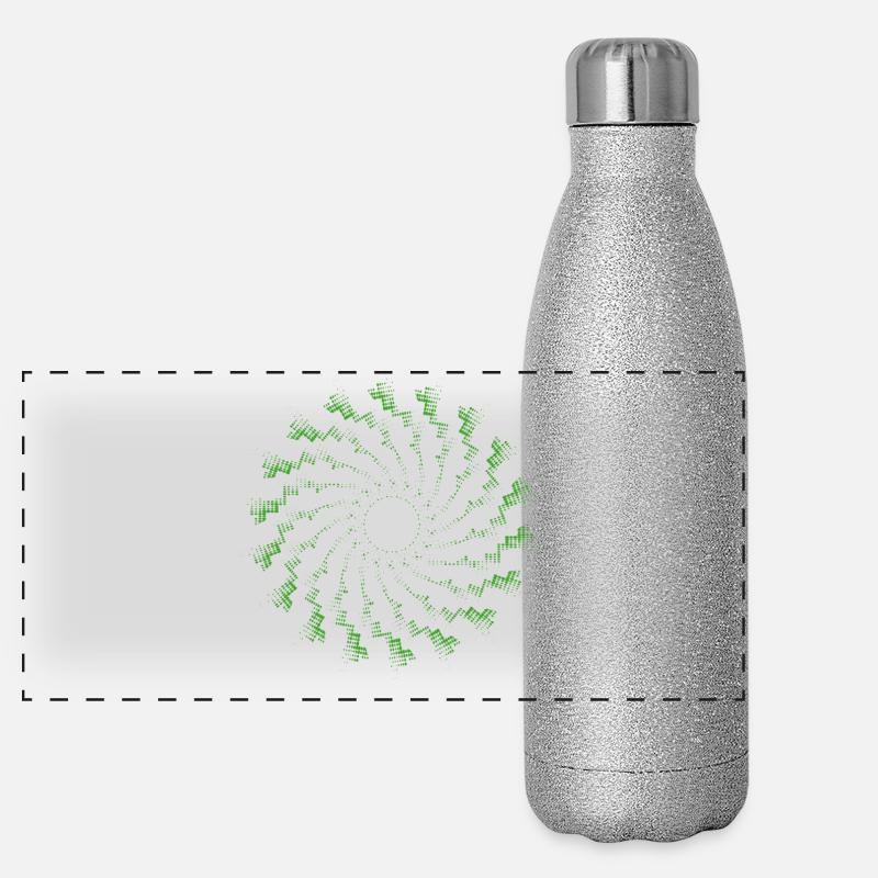 dotted shape rotated wind turbine green Panoramic Glitter Thermal Bottle 500 ml