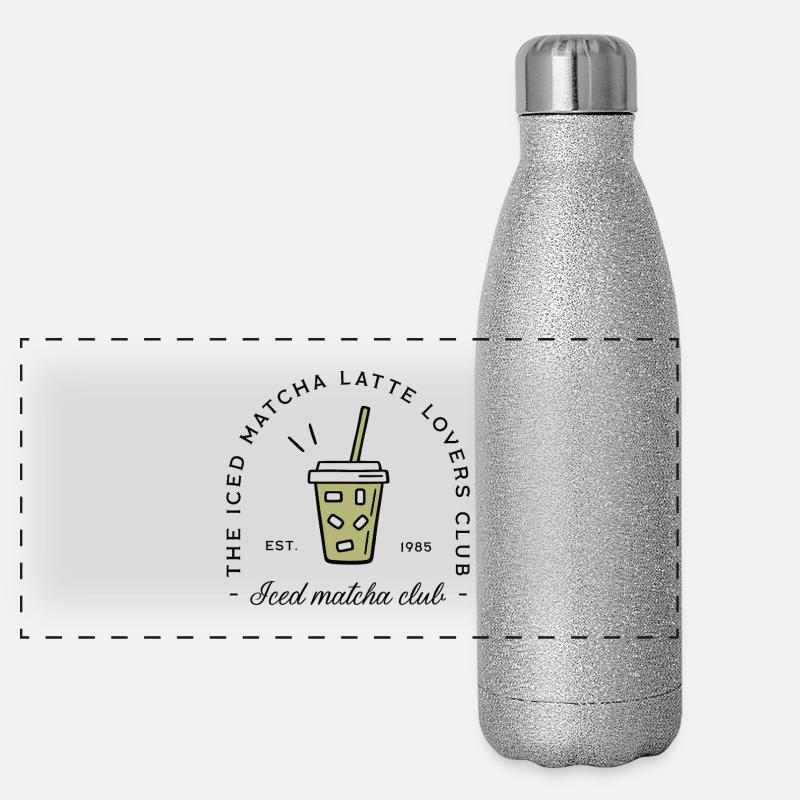 Iced matcha latte lovers Panoramic Glitter Thermal Bottle 500 ml