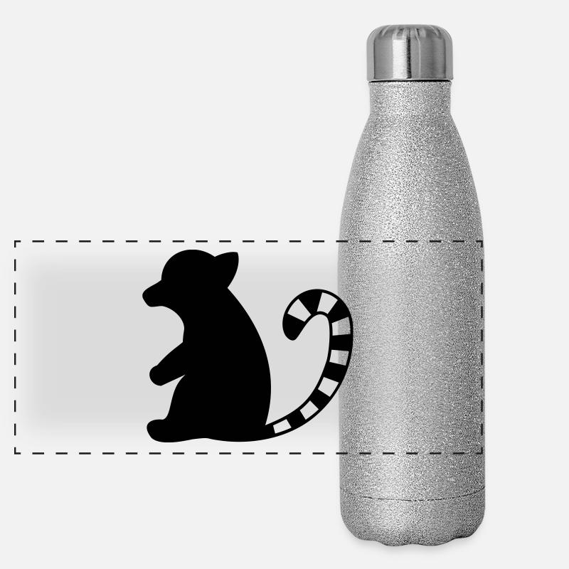 Monkey - Katta Lemure Panoramic Glitter Thermal Bottle 500 ml