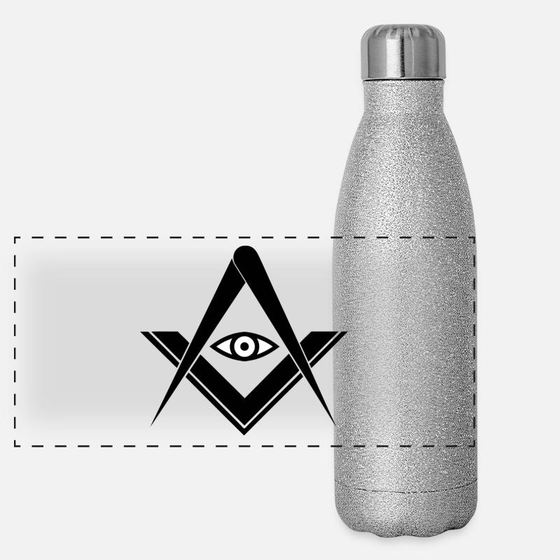 cadeau de tatouage symbole maçonnique Gourde isotherme panoramique pailletée 500 ml