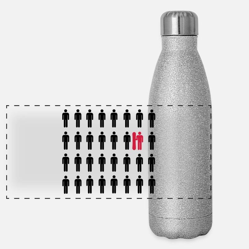 Herz Panorama Glitzer Isolierflasche 500 ml