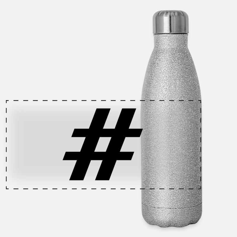 Hashtag Panorama Glitzer Isolierflasche 500 ml