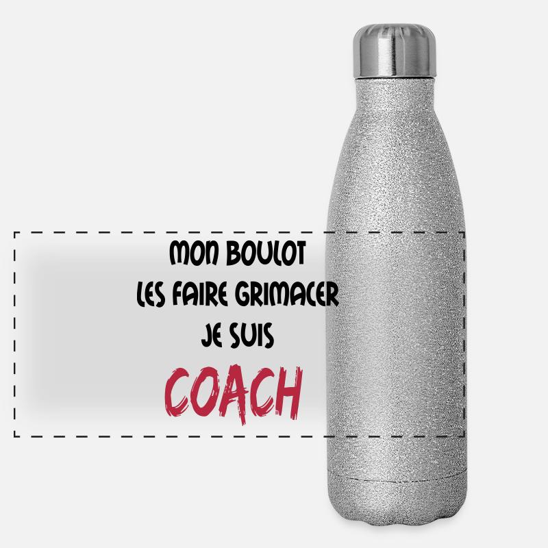 Mon boulot coach 1 Gourde isotherme panoramique pailletée 500 ml