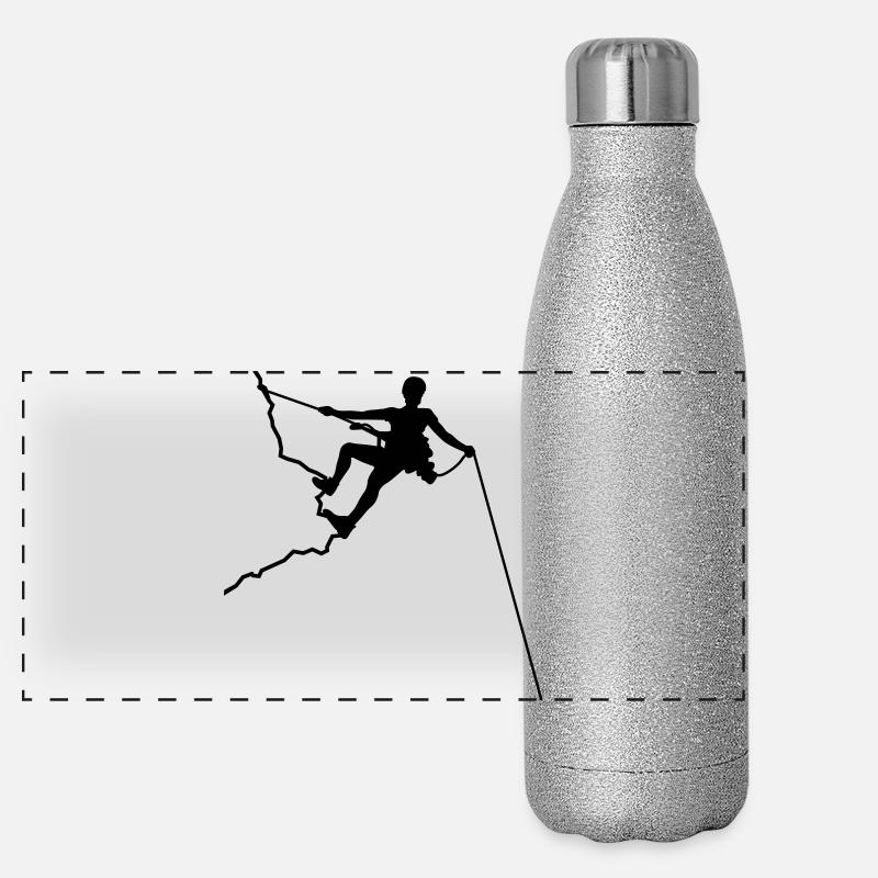 Bergsteiger - Panorama Glitzer Isolierflasche 500 ml - Silber Glitzer