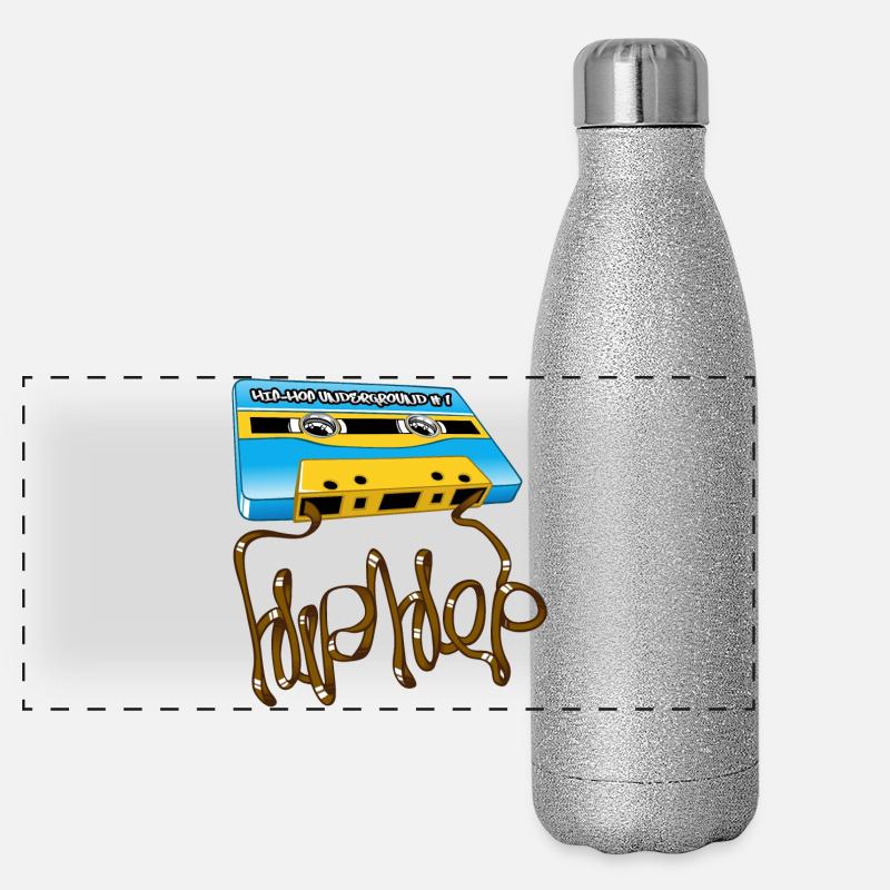 Cassette hip-hop underground Panorama Glitzer Isolierflasche 500 ml