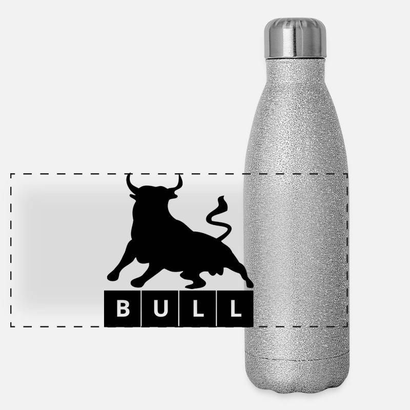 Design de silhouette noire Gourde isotherme panoramique pailletée 500 ml
