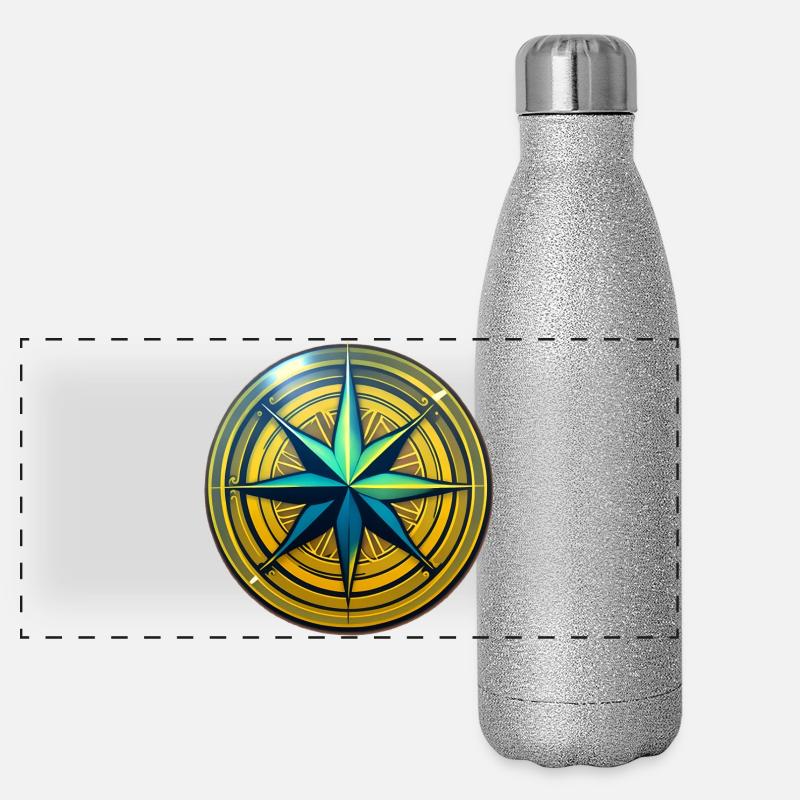 Kompass Panorama Glitzer Isolierflasche 500 ml
